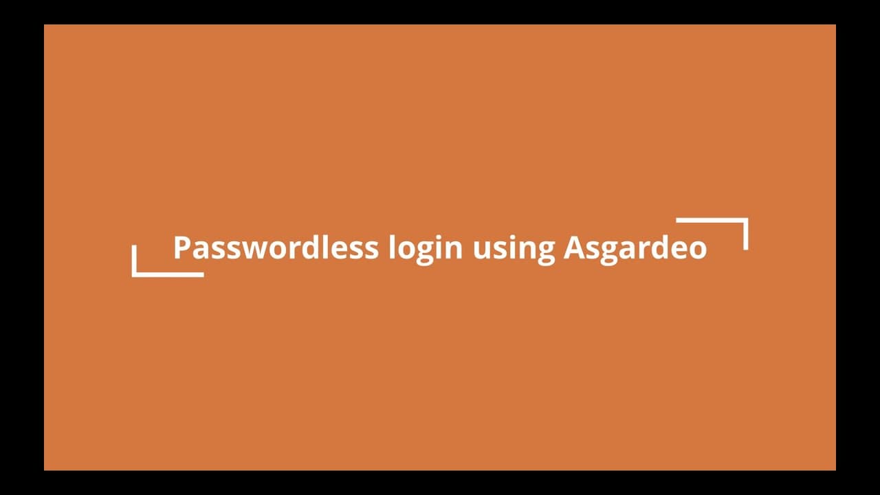 Add passwordless login using Asgardeo